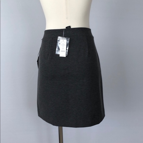 NWT WHBM Zipper Gray Ponte Stretch Mini Skirt 4 - Picture 9 of 16